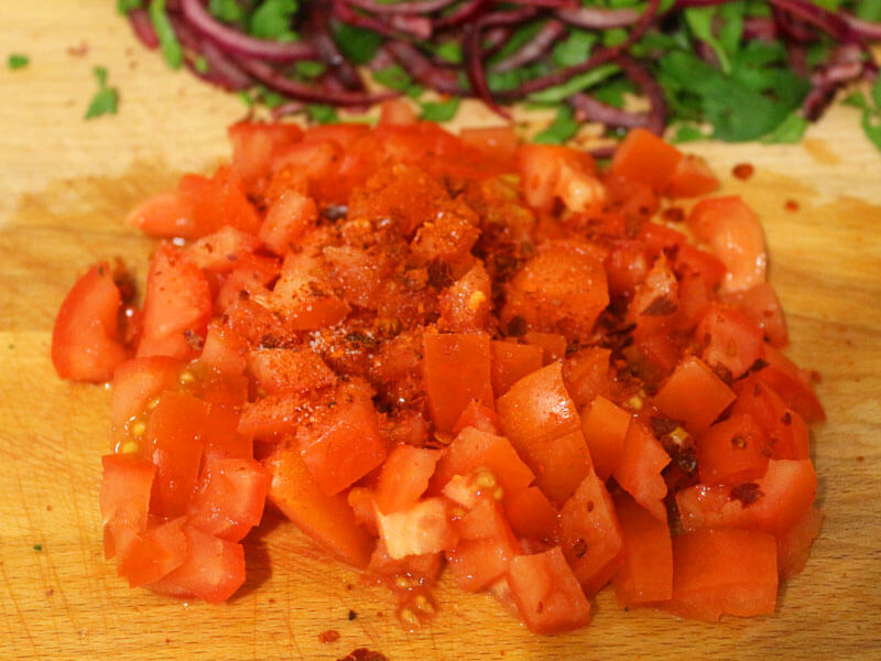 Tomatensalat mit Zwiebeln Einfaches Salat Rezept
